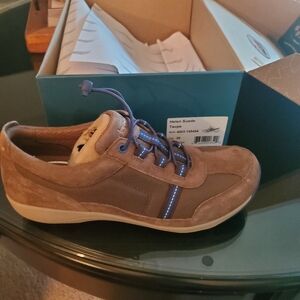 Dansko Women's Athletic Shoes in Taupe and Blue